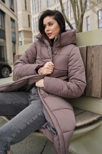 Пальто зимнее 43812 мокко