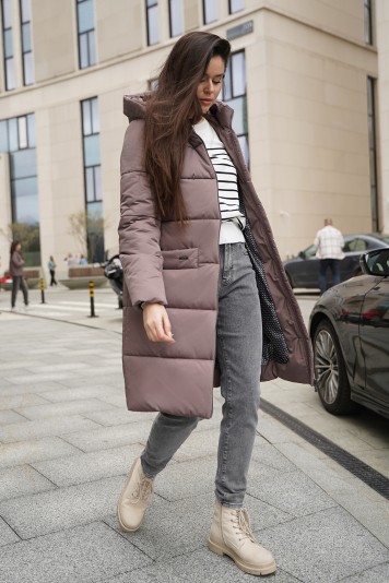 Пальто зимнее 43812 мокко