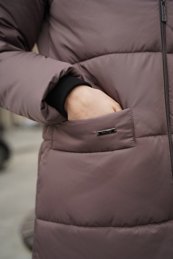 Пальто зимнее 43812 мокко