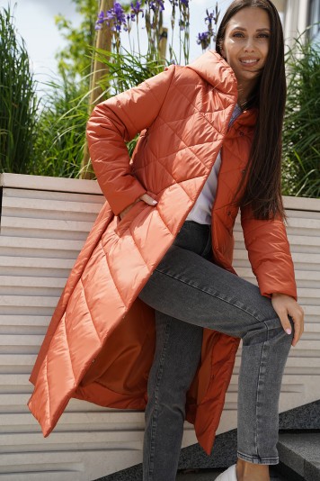 Пальто деми  53952 терракот