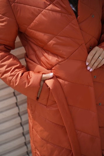 Пальто деми  53952 терракот