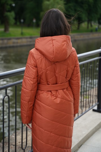 Пальто деми  53952 терракот