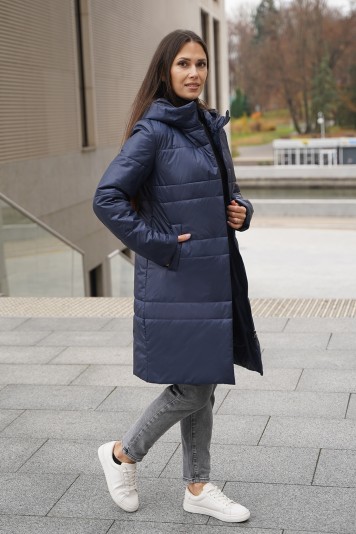 Пальто деми  53954 синий