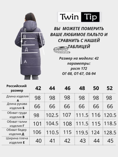 Пальто деми  53951 индиго