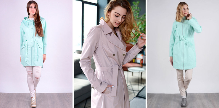 Парки и плащи женские - освежающий ментол