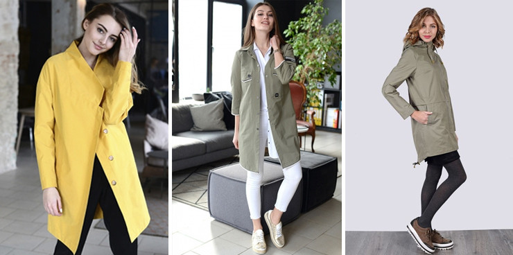 Короткий плащ-тренч