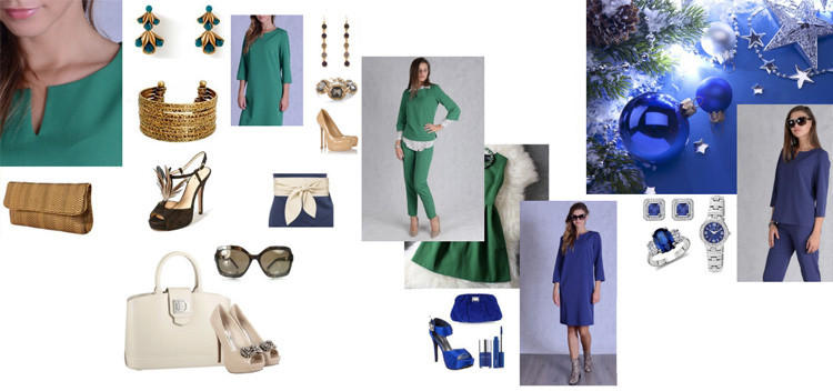 Новогодний наряд зеленого или синего цвета