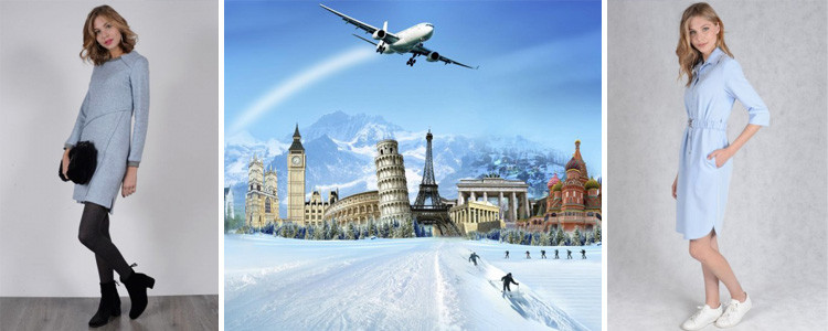 Голубой наряд для встречи Нового года