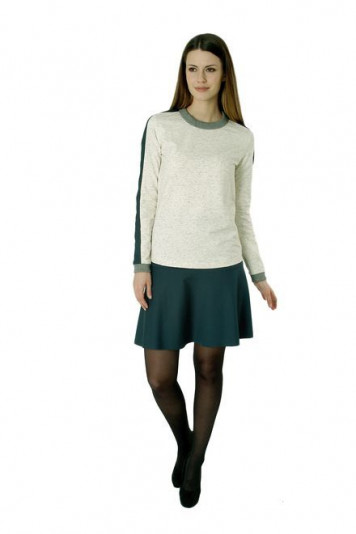 Джемпер 7109 + юбка мини 7102.1 зеленые