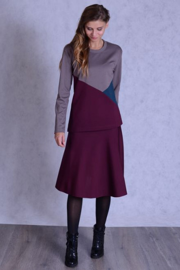 Джемпер 7138 + юбка 7102.2 бордо
